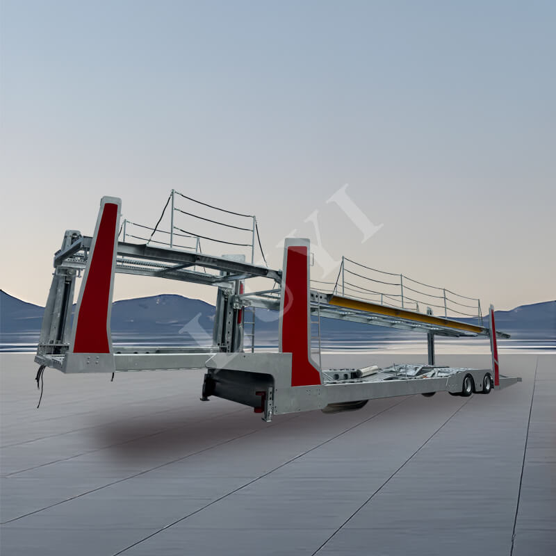 2 tengelyes 17 méteres emelő típusú, emeletes autószállító