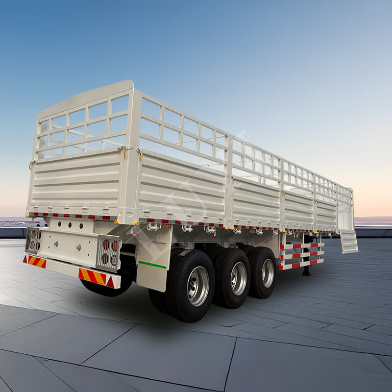 3 tengelyes 1,5 méteres tálaló félpótkocsi 80 tonnás többfunkciós oldalfalas tálaló félpótkocsi teherautó szállításához