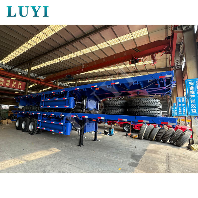 Eladó 3 tengelyes 4 lábú 50 tonnás platós félpótkocsi