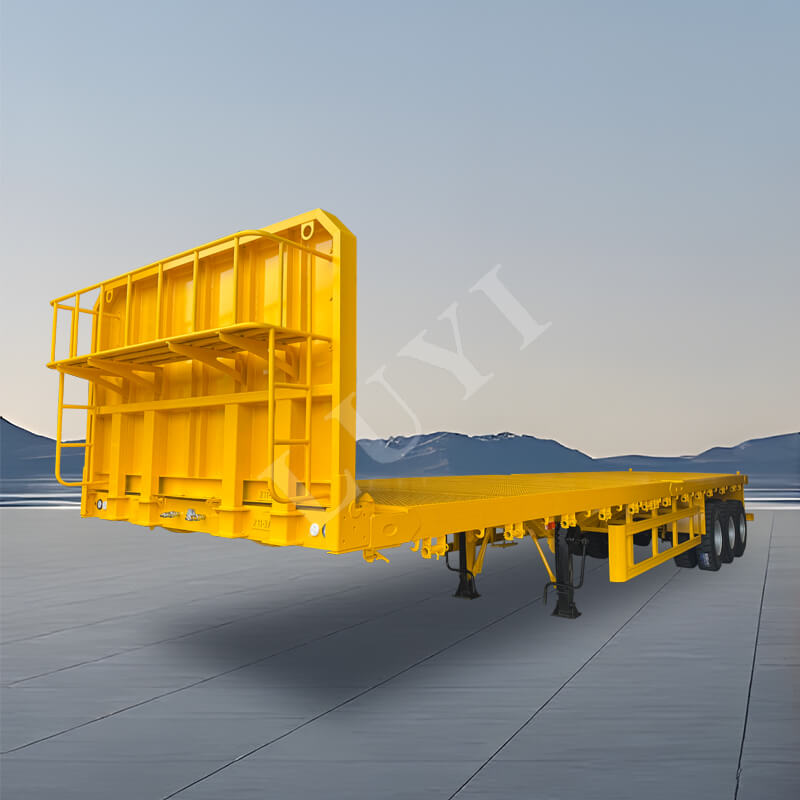 3 tengelyes platós félpótkocsi 40 tonna teherbírással 3 tengelyes platós félpótkocsi 40 tonna teherbírással