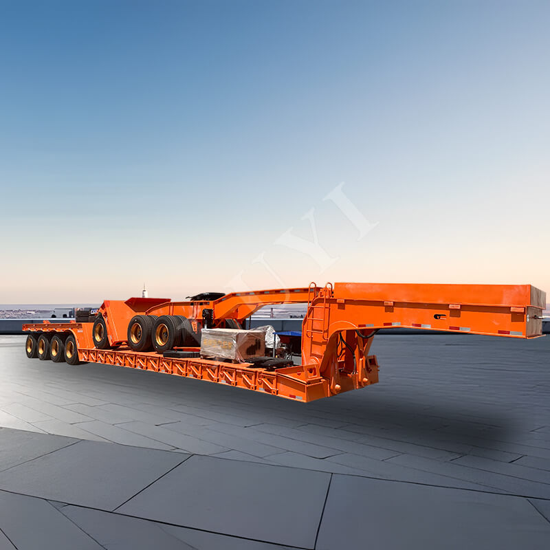 4 tengelyes 100 tonnás Gooseneck Alacsony ágyas Félpótkocsi