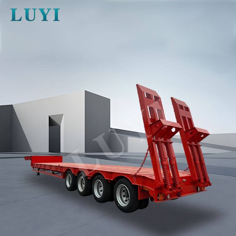 4 tengelyes, 60 tonnás hattyúnyakú, alacsony ágyas félpótkocsi 4 tengelyes, 60 tonnás hattyúnyakú, alacsony ágyas félpótkocsi