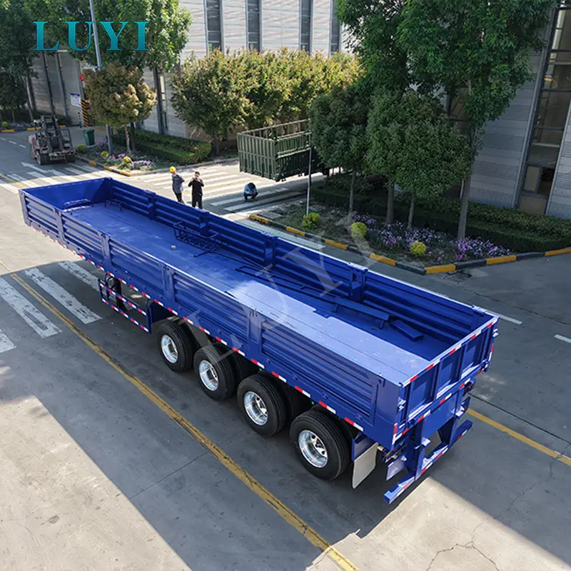 4 tengelyes oldalfalú félpótkocsi ömlesztett rakományok és konténerszállításhoz
