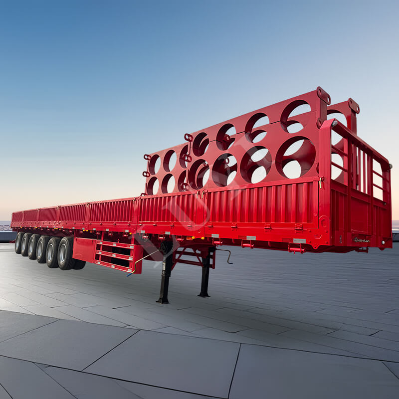 6 tengelyes, 15,5 méteres 80-100 tonnás 40 láb oldalfalú félpótkocsi,