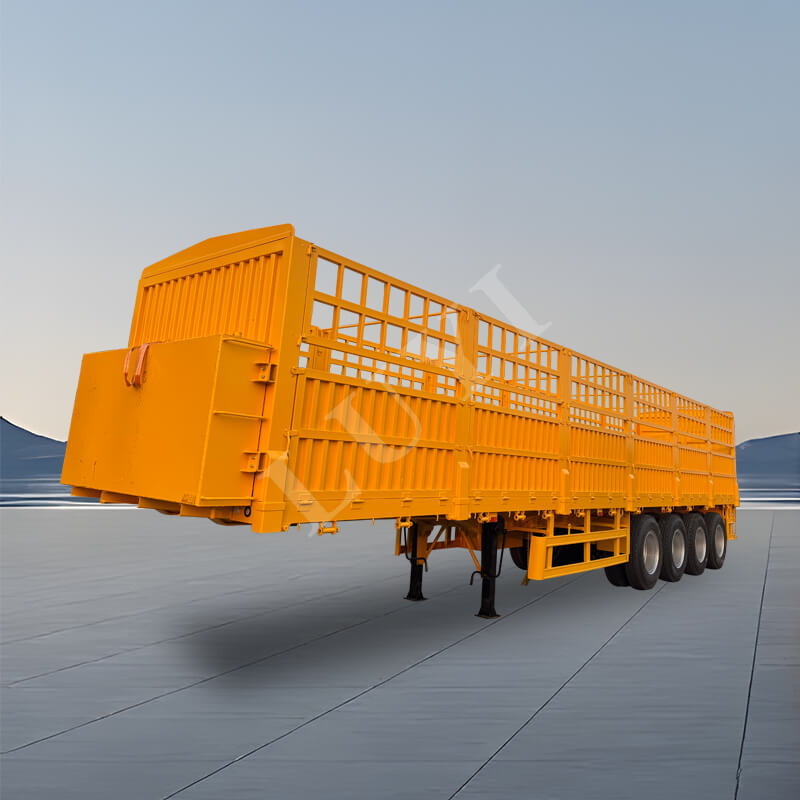 Levehető oldalsó panel 4 tengelyes oldalfalú félpótkocsi, 60 tonnás és 80 tonnás magas oldalú félpótkocsi