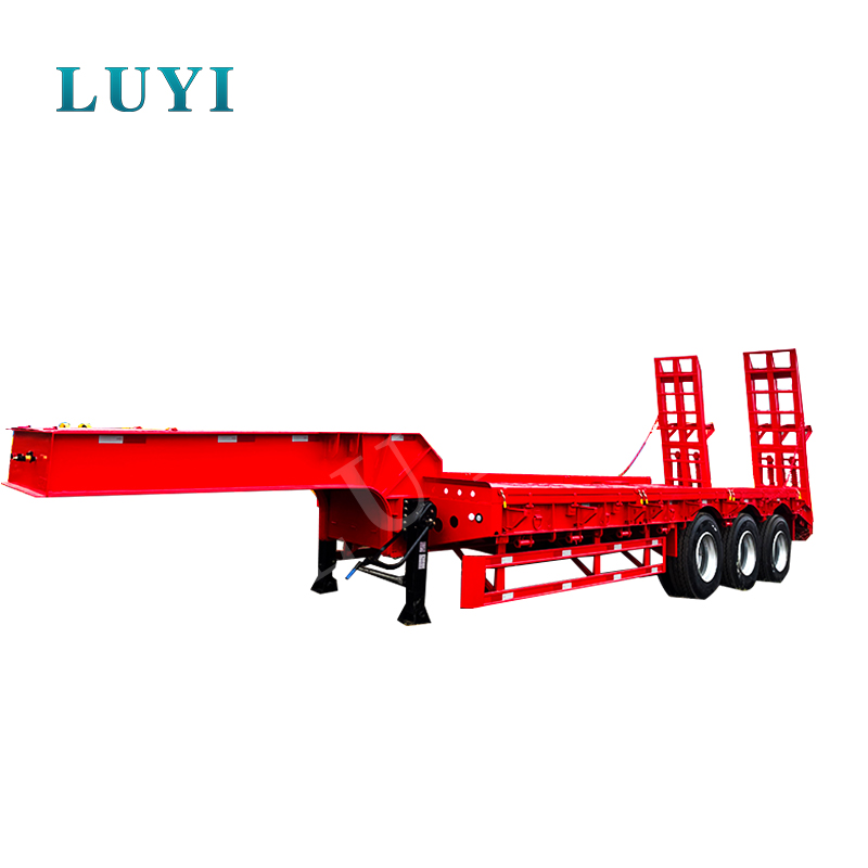 kiváló minőség Háromtengelyes 60 tonnás levehető hattyúnyak alacsony ágyás félpótkocsi