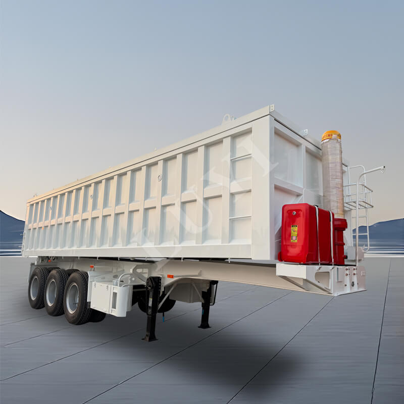 Háromtengelyes téglalap alakú U alakú 60 tonnás hátsó billenő billenős félpótkocsi