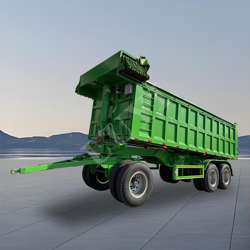 Kéttengelyes téglalap alakú 30/50 köbös hátsó ürítő félpótkocsi