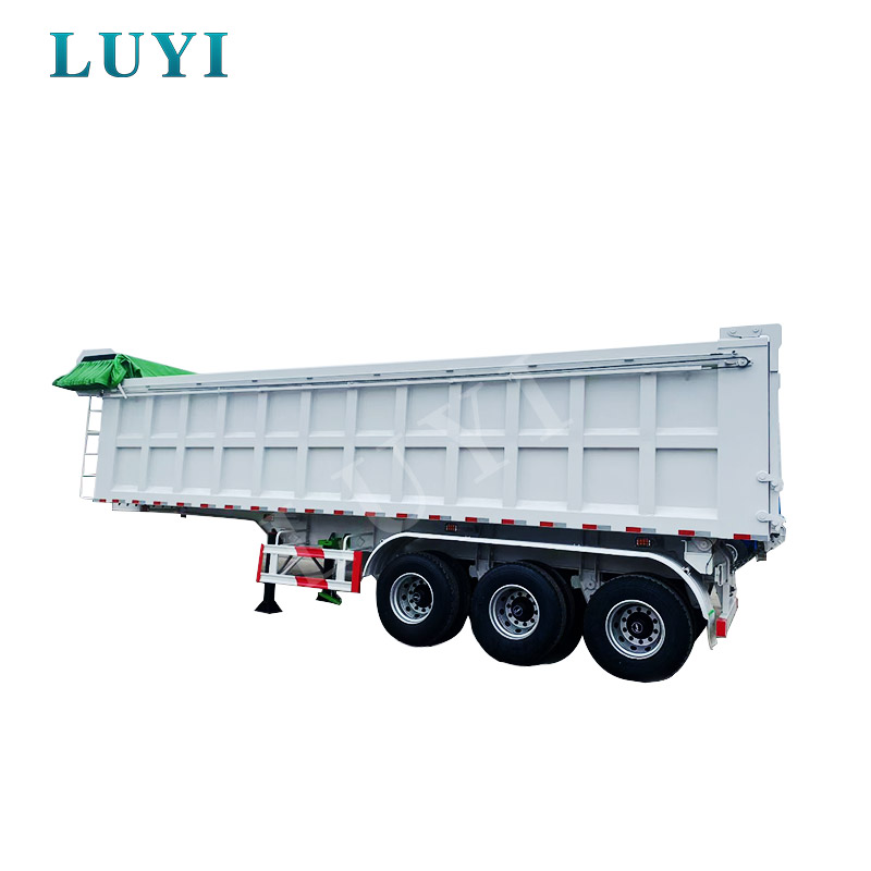 Fehér 3 tengelyes hátsó billenős billenős félpótkocsi